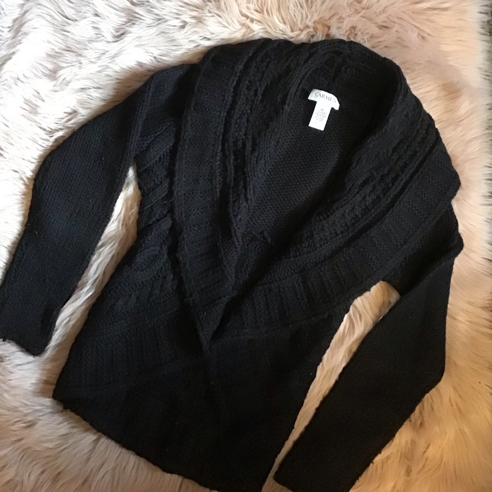 Black cardigan sweater